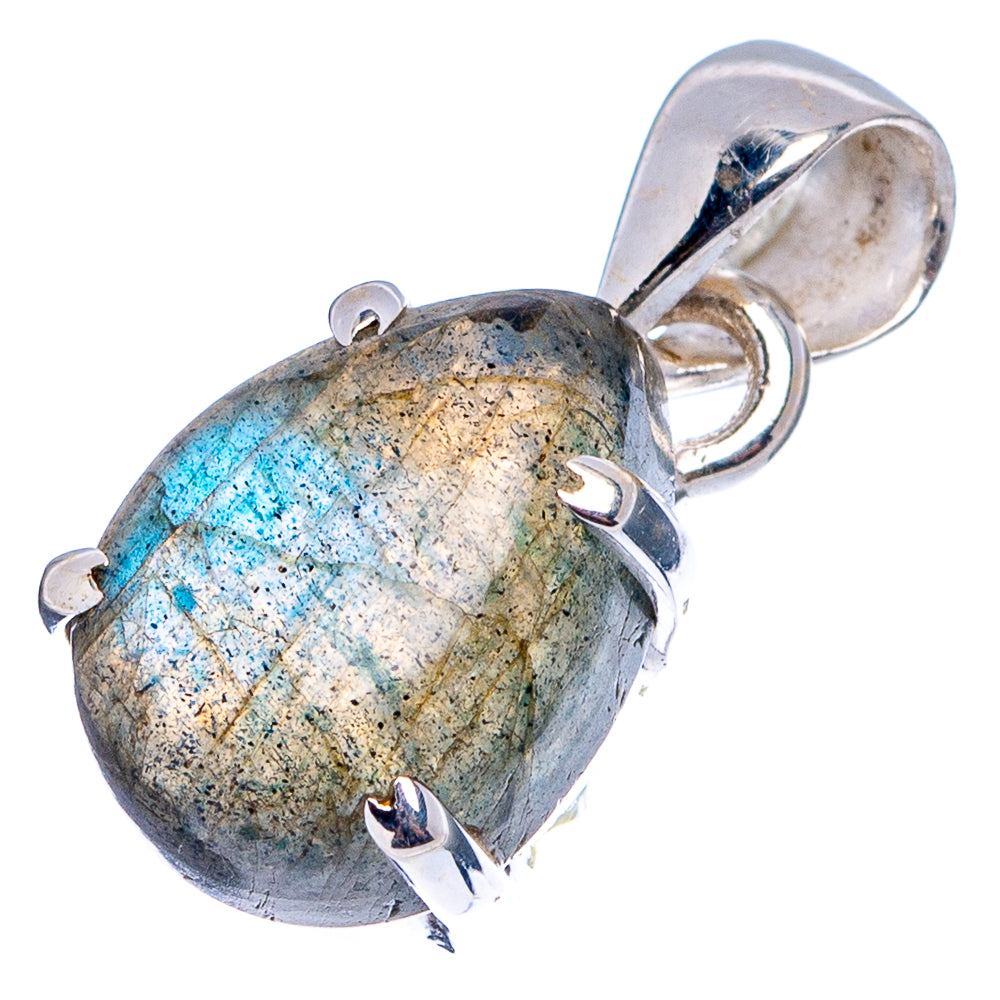 Labradorite Dainty Pendant 7/8" (.925 Sterling Silver)