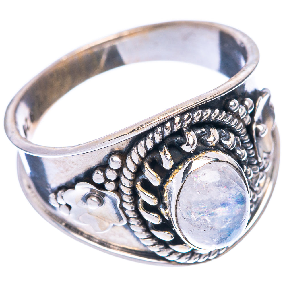 Rainbow Moonstone 925 Sterling Silver Ring Size 8 (925 Sterling Silver) R5418