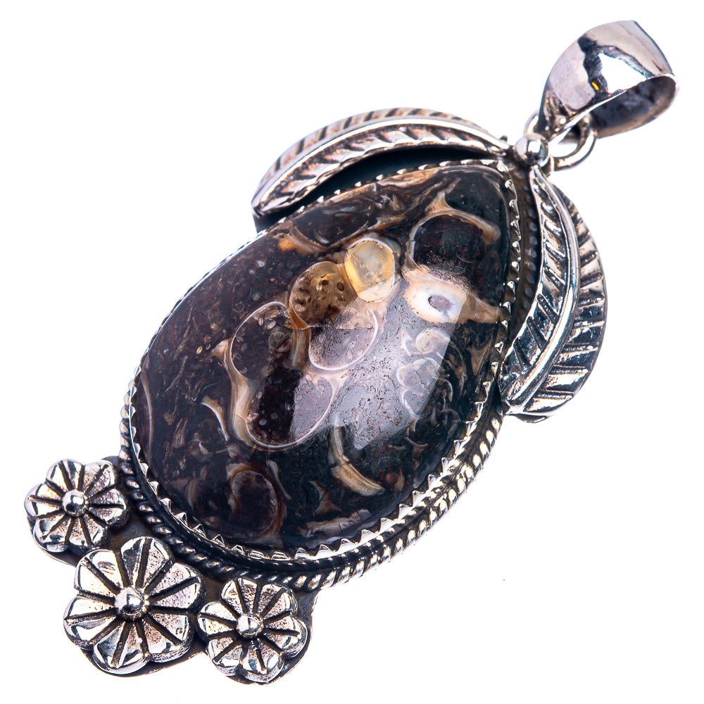 Turritella Agate Pendant 2" (925 Sterling Silver) P38897
