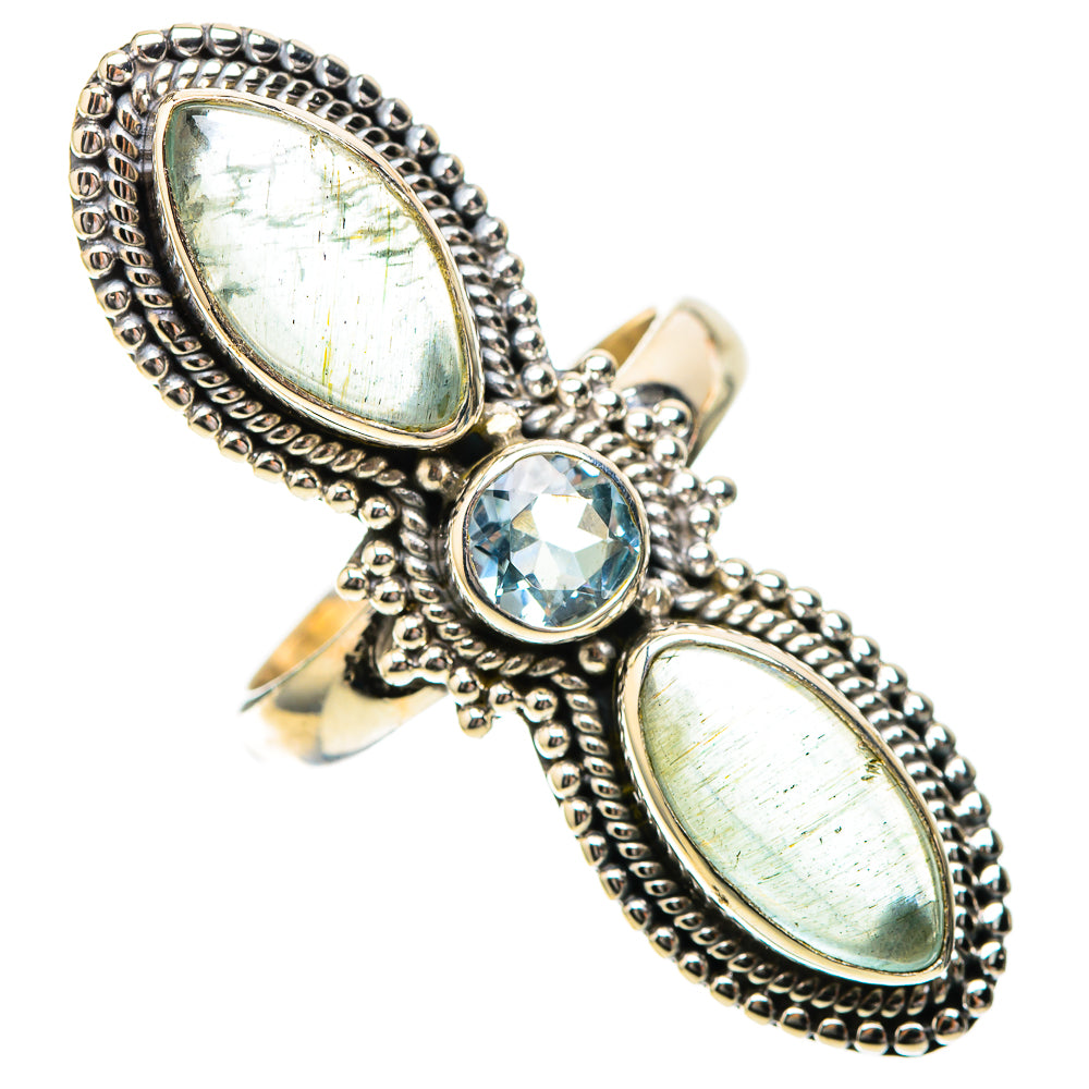 Large Natural Aquamarine, Blue Topaz Ring Size 6.25 (925 Sterling Silver) RING138035