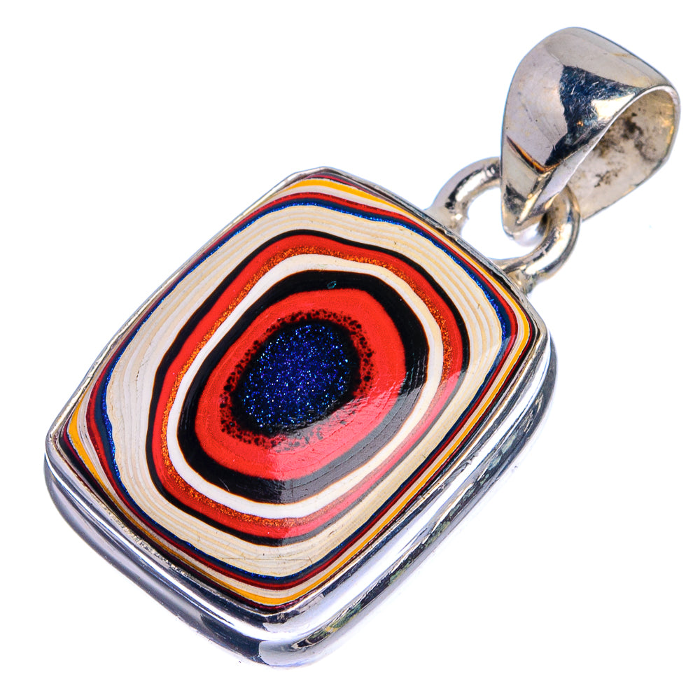Fordite Pendant 1 1/8" (925 Sterling Silver) P39717