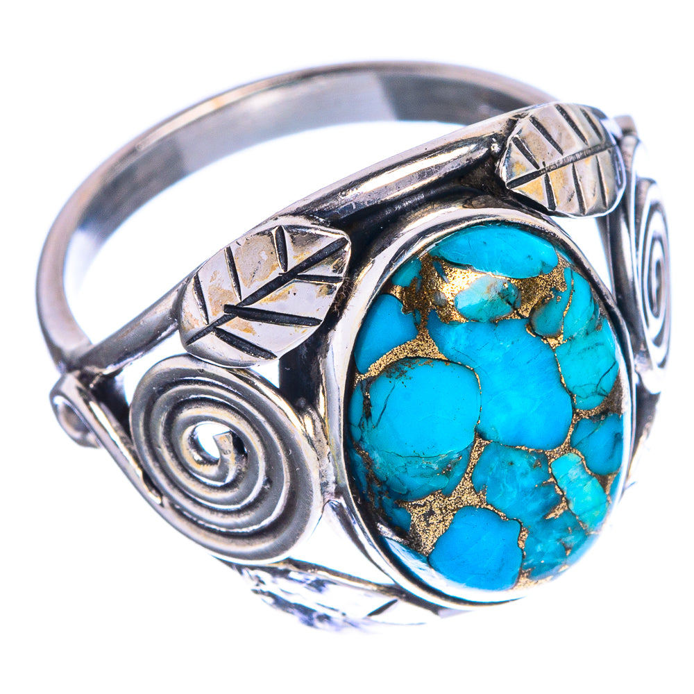 Blue Copper Composite Turquoise Ring Size 7.75 (925 Sterling Silver) R144260