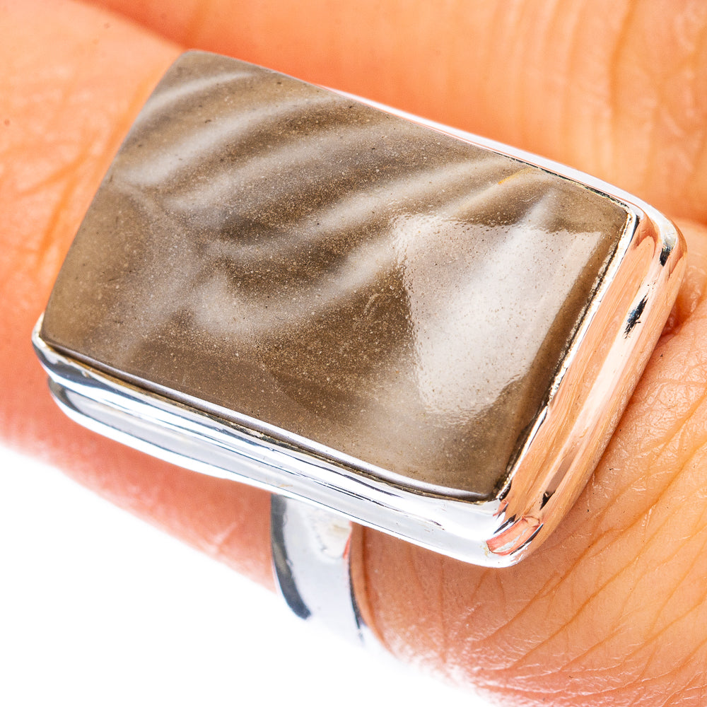 Striped Flint Ring Size 6.25 (925 Sterling Silver) R1988