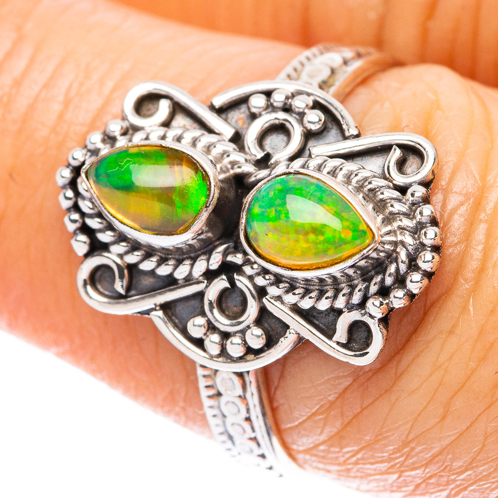 Rare Ethiopian Opal Ring Size 7.25 (925 Sterling Silver) R4071
