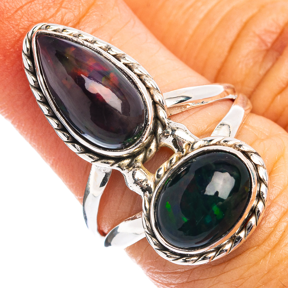 Premium Black Opal Ring Size 6.75 (.925 Sterling Silver)