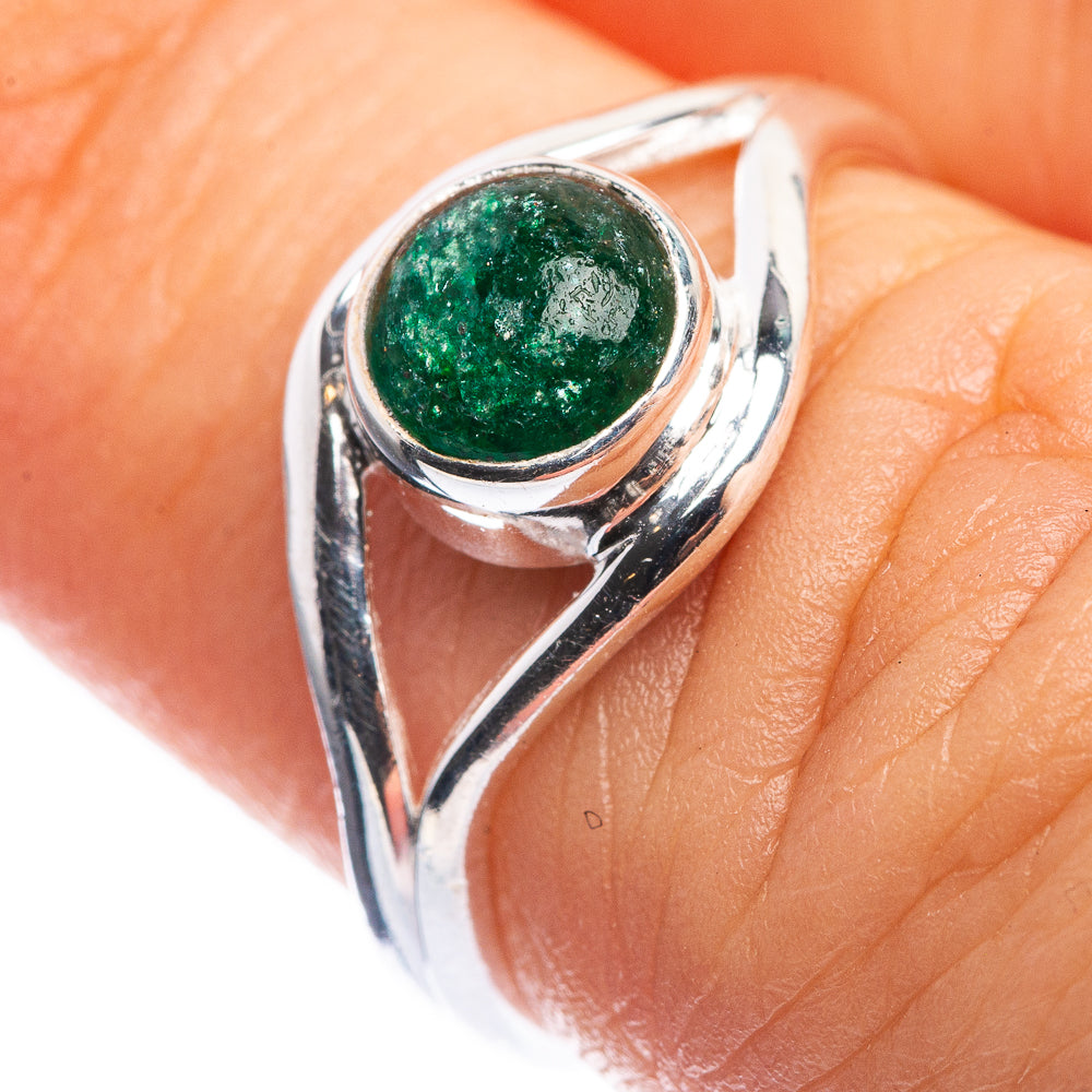Green Aventurine Dainty Ring Size 7 (925 Sterling Silver) R142610