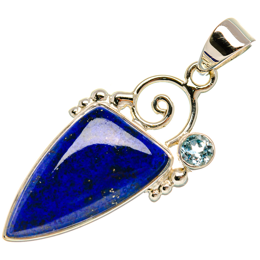 Premium Lapis Lazuli, Blue Topaz 925 Sterling Silver Pendant 1 5/8" (925 Sterling Silver) PD37759