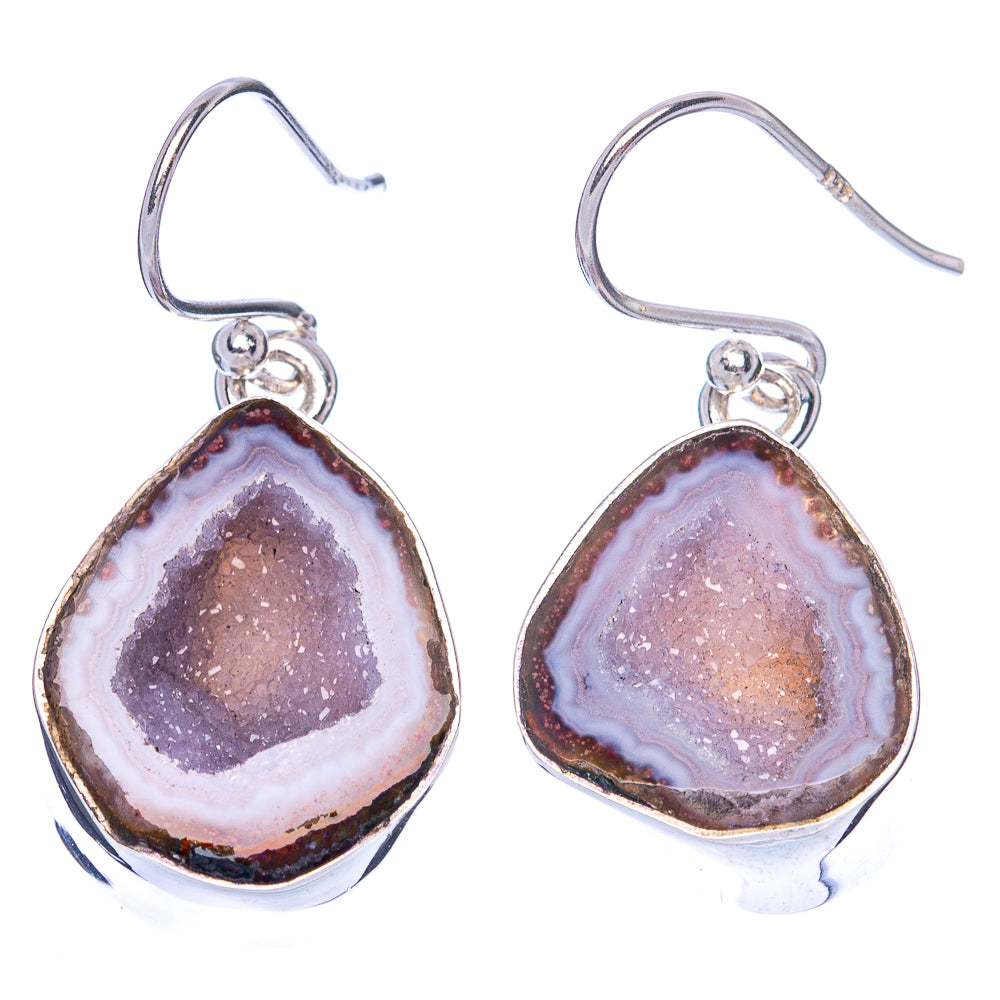 Premium Coconut Geode Earrings 1 3/8" (925 Sterling Silver) E1258
