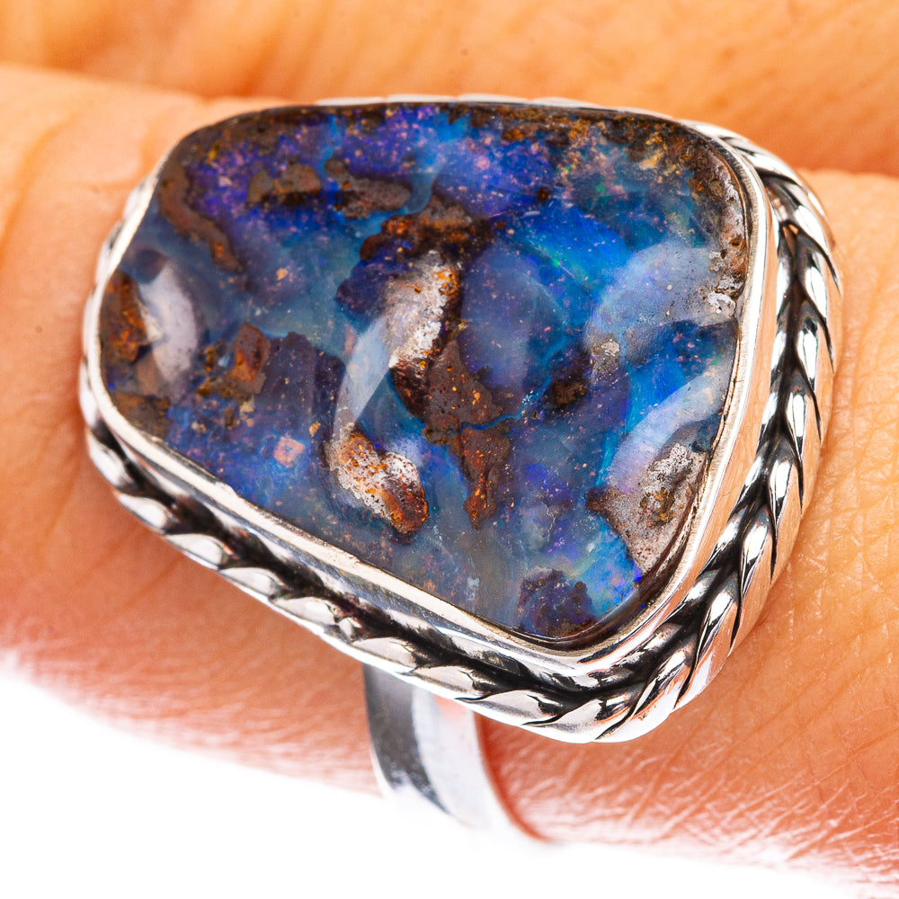 Boulder Opal Ring Size 9 (925 Sterling Silver) R142675