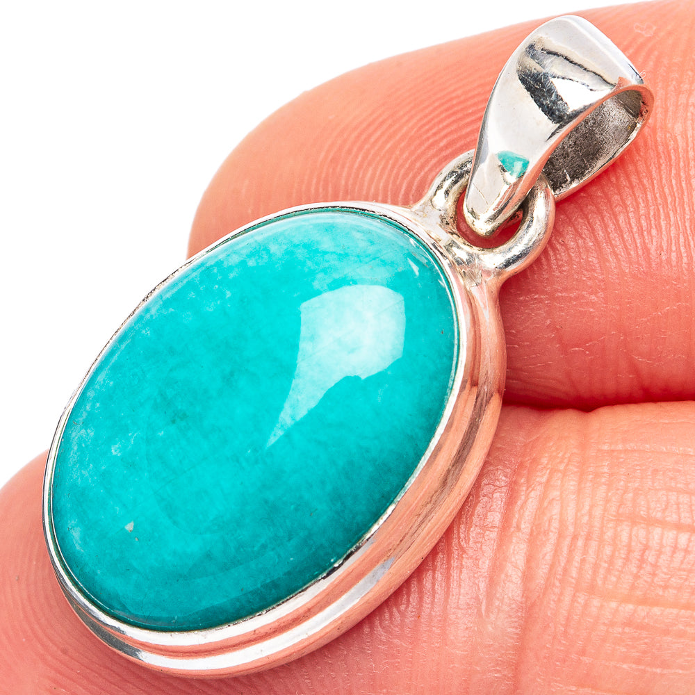 Brazilian Amazonite Pendant 1 1/8" (.925 Sterling Silver)