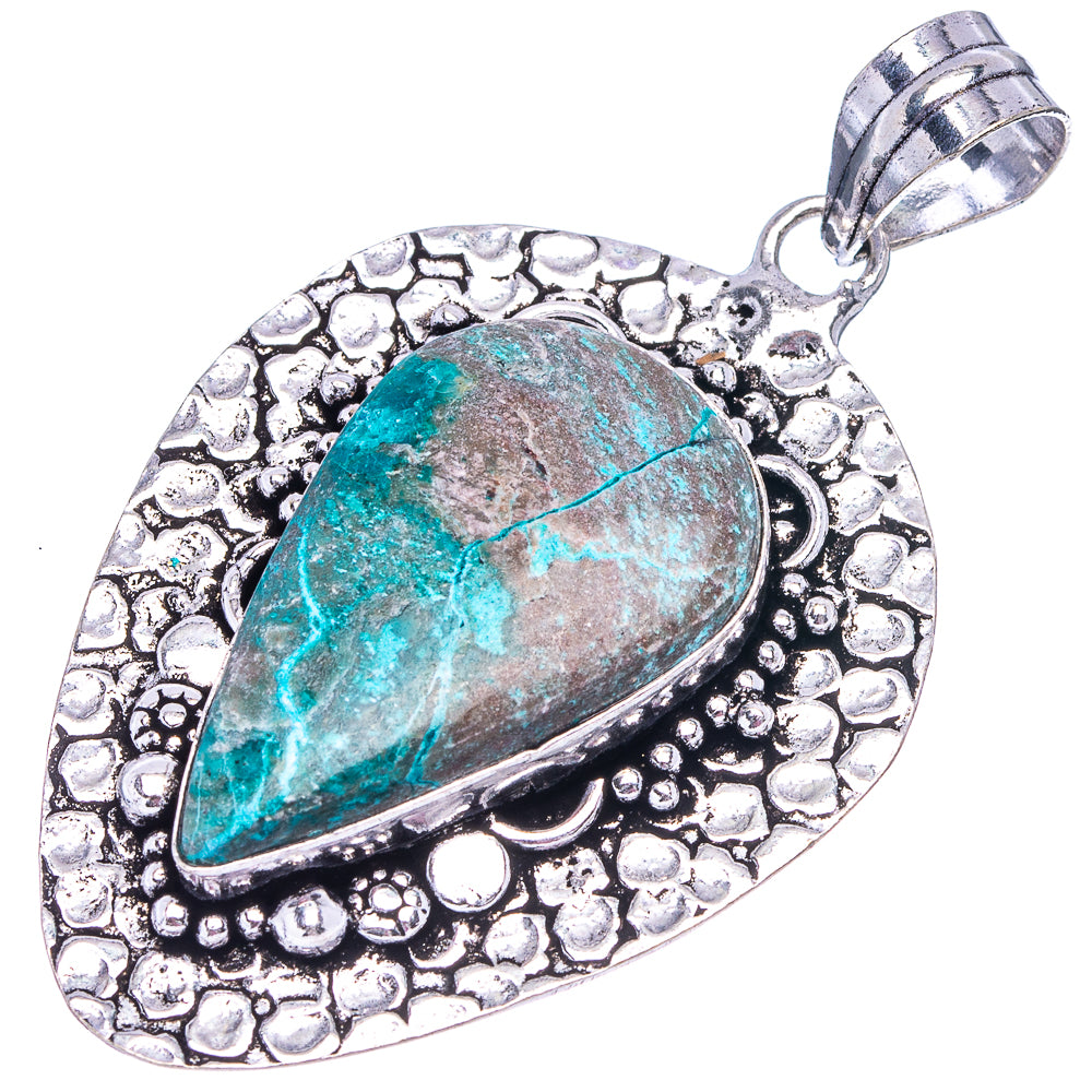 Chrysocolla Pendant 2 3/8" (German Silver)