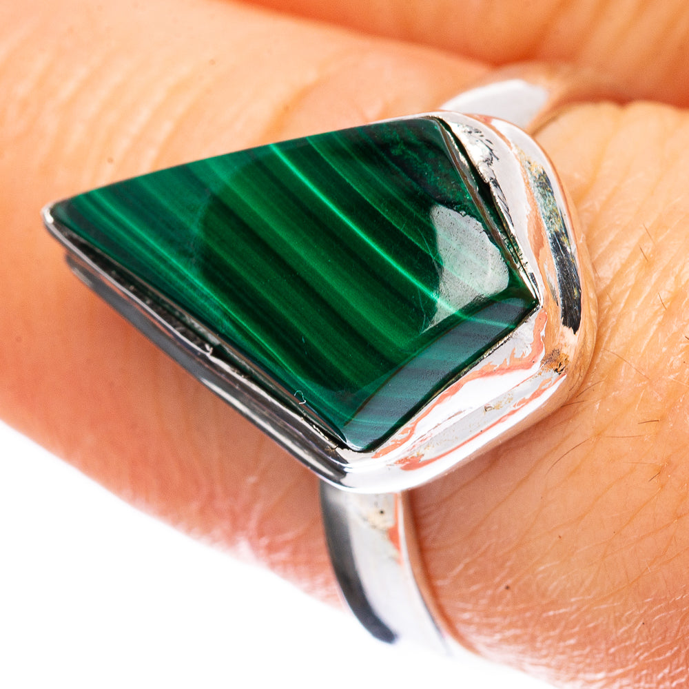 Malachite Ring Size 7.75 (925 Sterling Silver) R3211