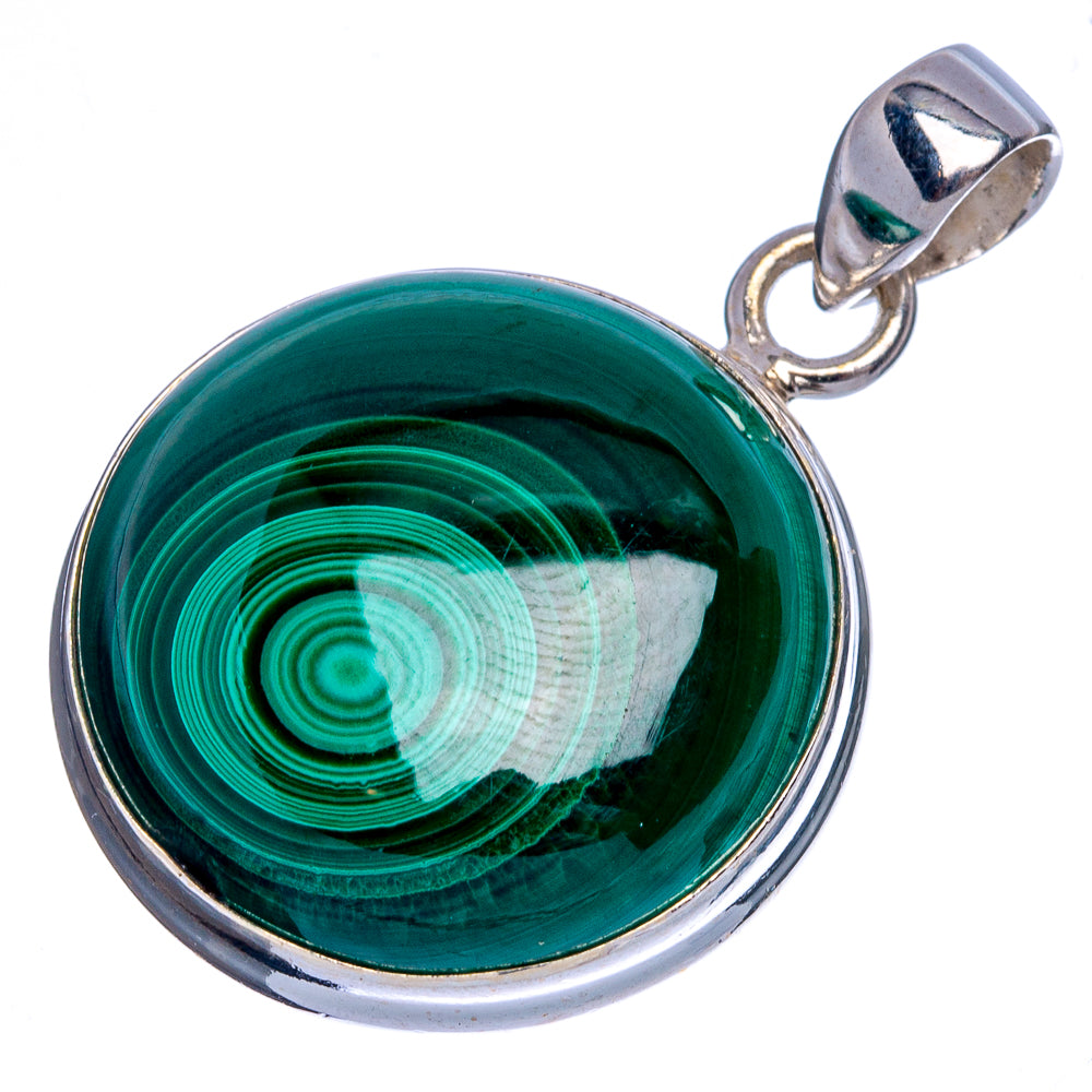 Malachite Pendant 1 3/8" (925 Sterling Silver) P40289