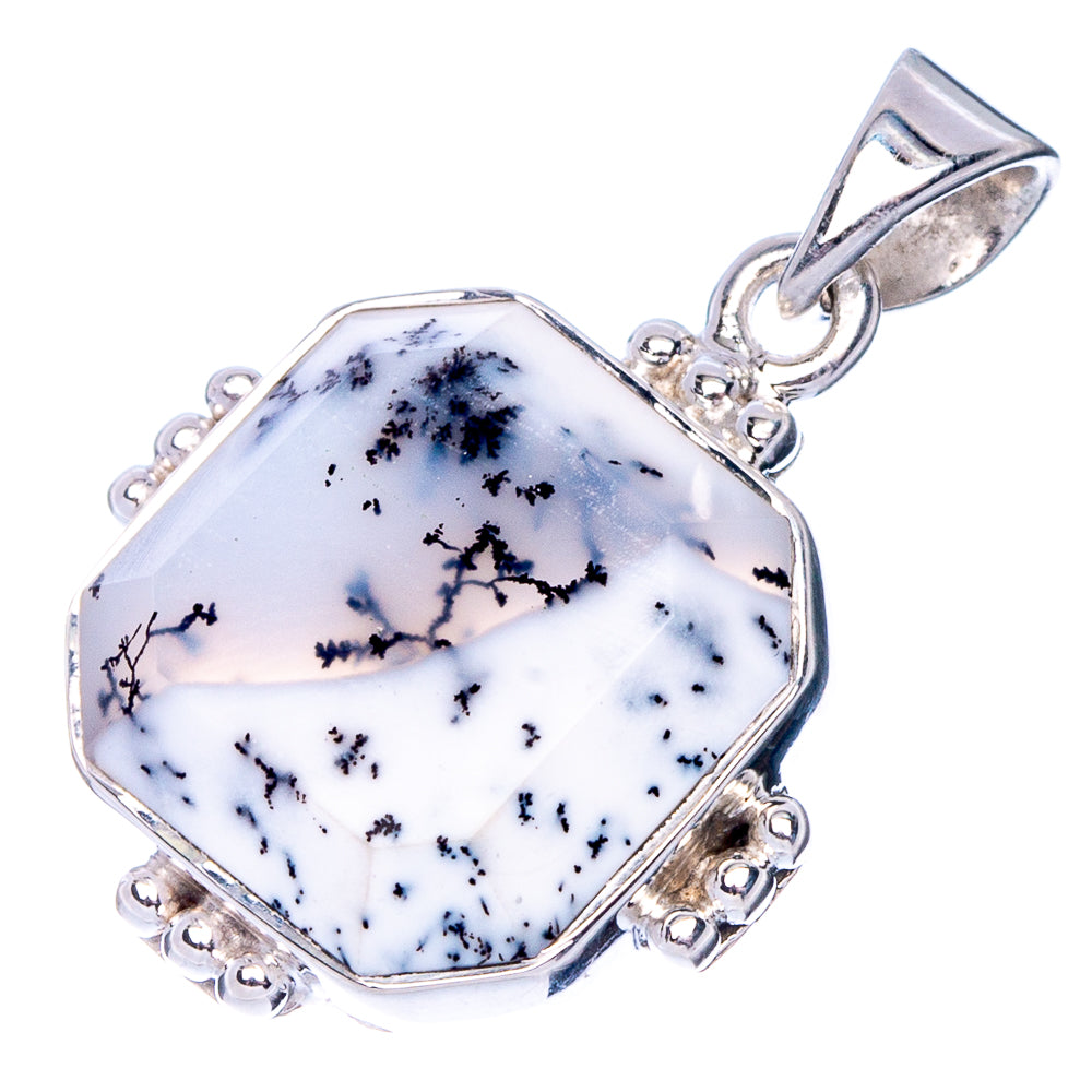 Premium Dendritic Opal Pendant 1 1/8" (925 Sterling Silver) P41167