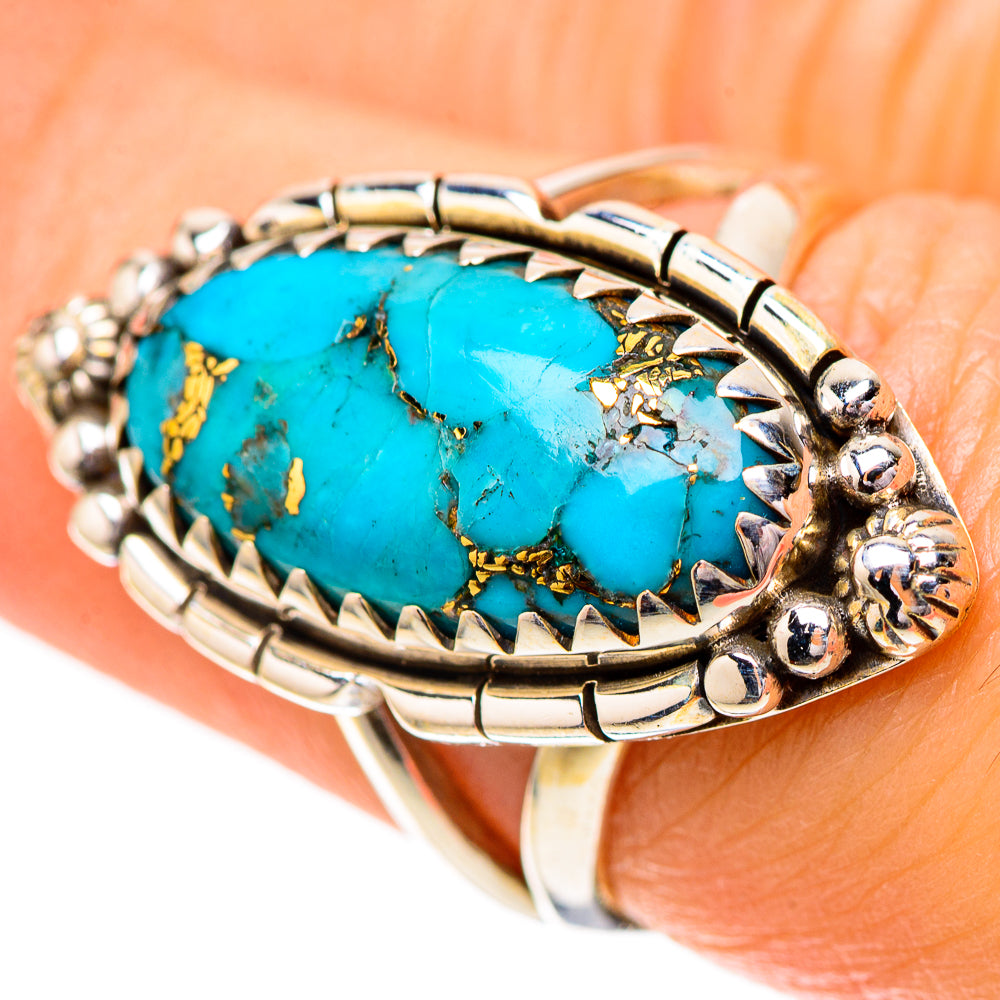Blue Copper Composite Turquoise Ring Size 6.5 (925 Sterling Silver) RING139753