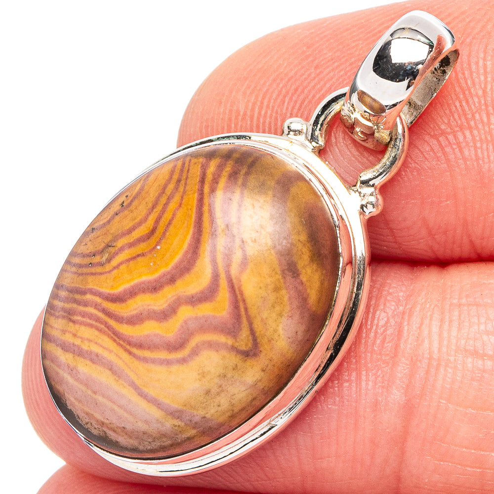 Rolling Hills Dolomite Pendant 1 1/4" (.925 Sterling Silver)