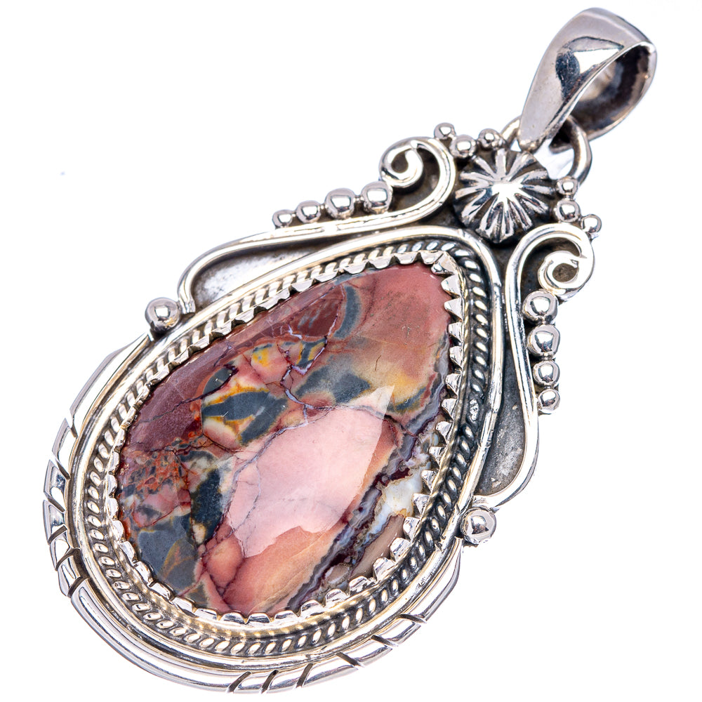 Premium Butterfly Jasper Pendant 2 1/8" (.925 Sterling Silver)