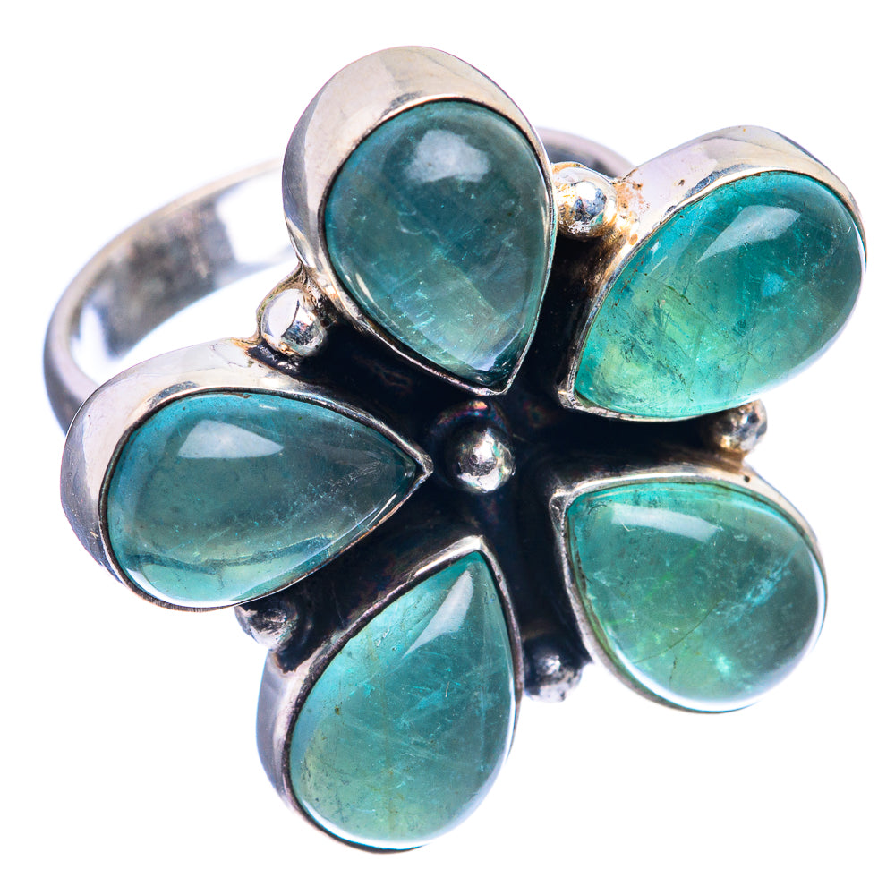 Blue Fluorite Ring Size 7.5 (925 Sterling Silver) R142404