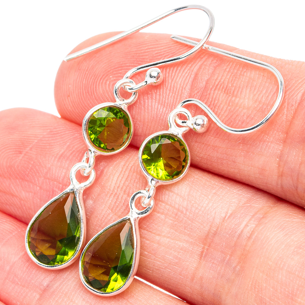 Peridot Earrings 1 1/2" (925 Sterling Silver) E2949