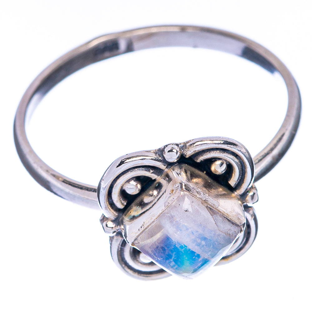 Rainbow Moonstone Dainty Ring Size 9.25 (925 Sterling Silver) R145020