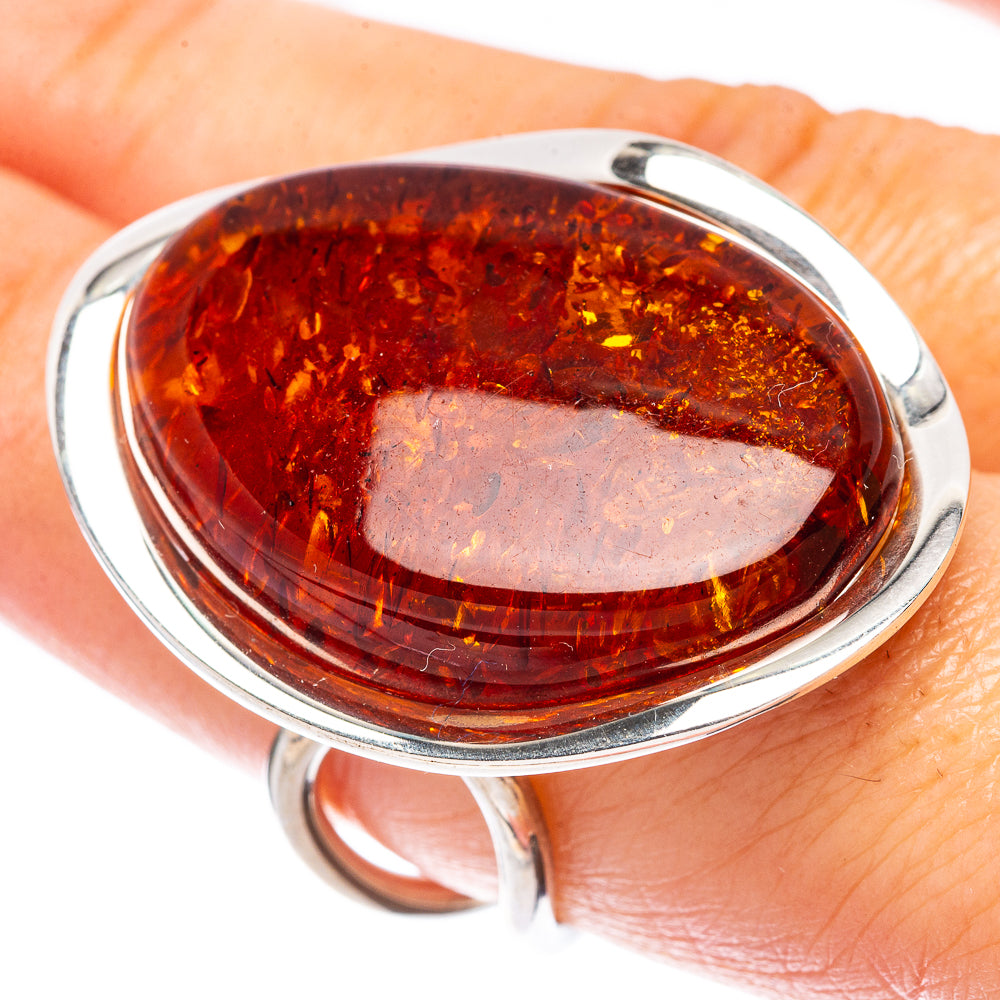 Baltic Amber Ring Size 8 (925 Sterling Silver) R1896