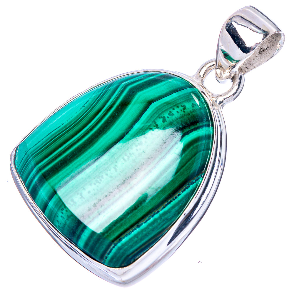 Malachite Pendant 1 1/4" (925 Sterling Silver) P42454