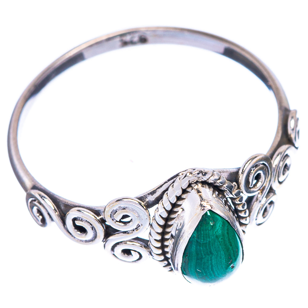 Malachite Dainty Ring Size 9 (925 Sterling Silver) R1077