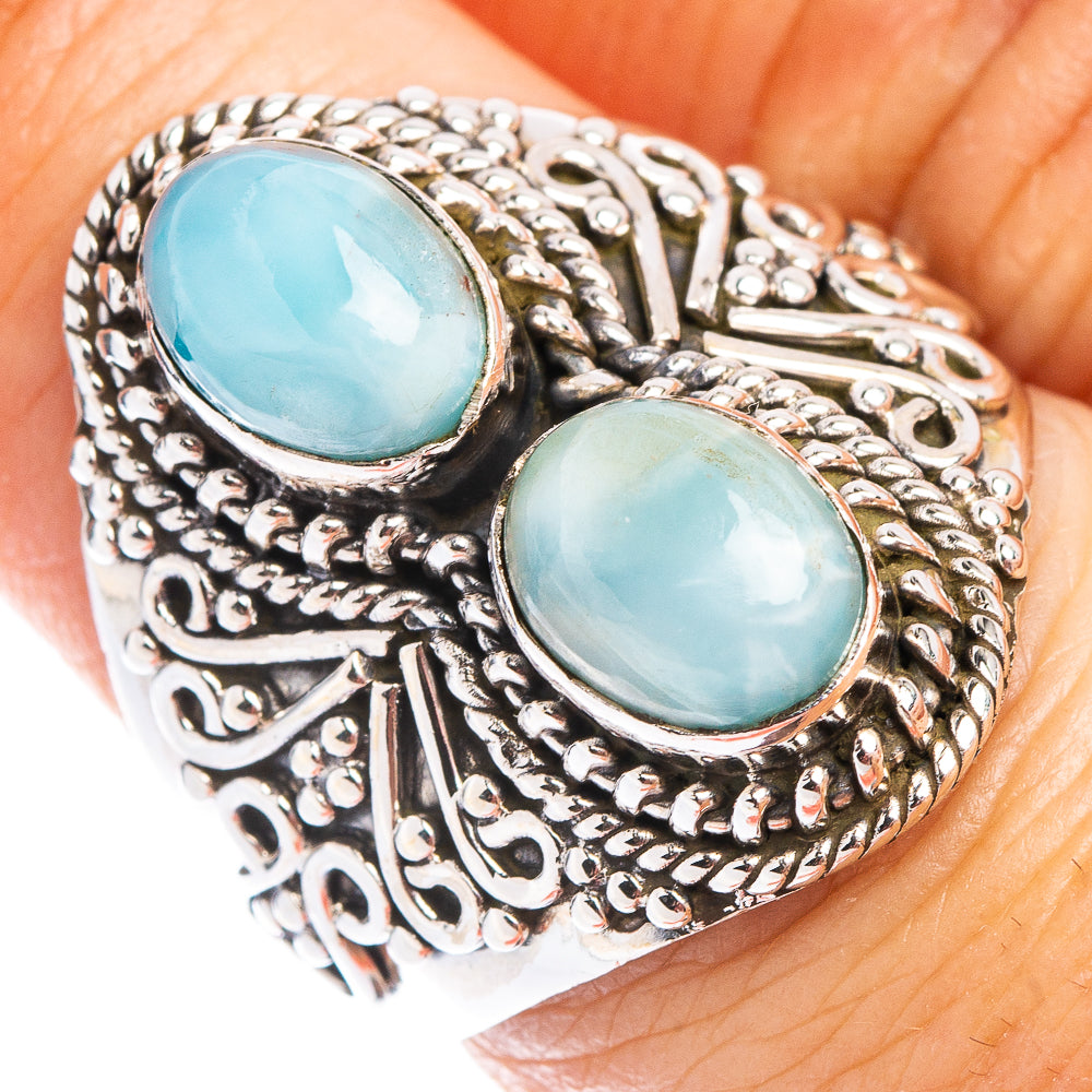 Rare Larimar Ring Size 7.25 (.925 Sterling Silver)
