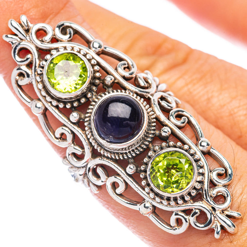 Large Tanzanite, Peridot Ring Size 7.75 (925 Sterling Silver) R144949