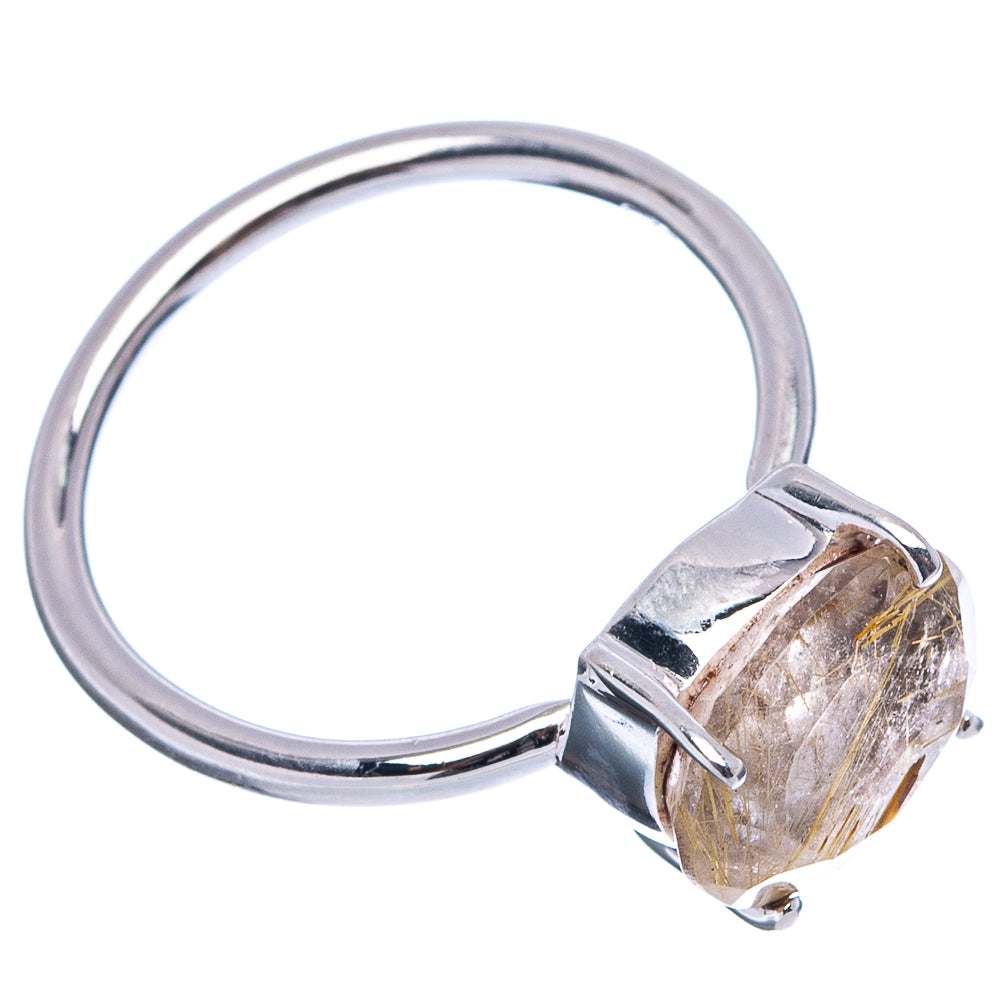 Rutilated Quartz Ring Size 6.75 (.925 Sterling Silver)