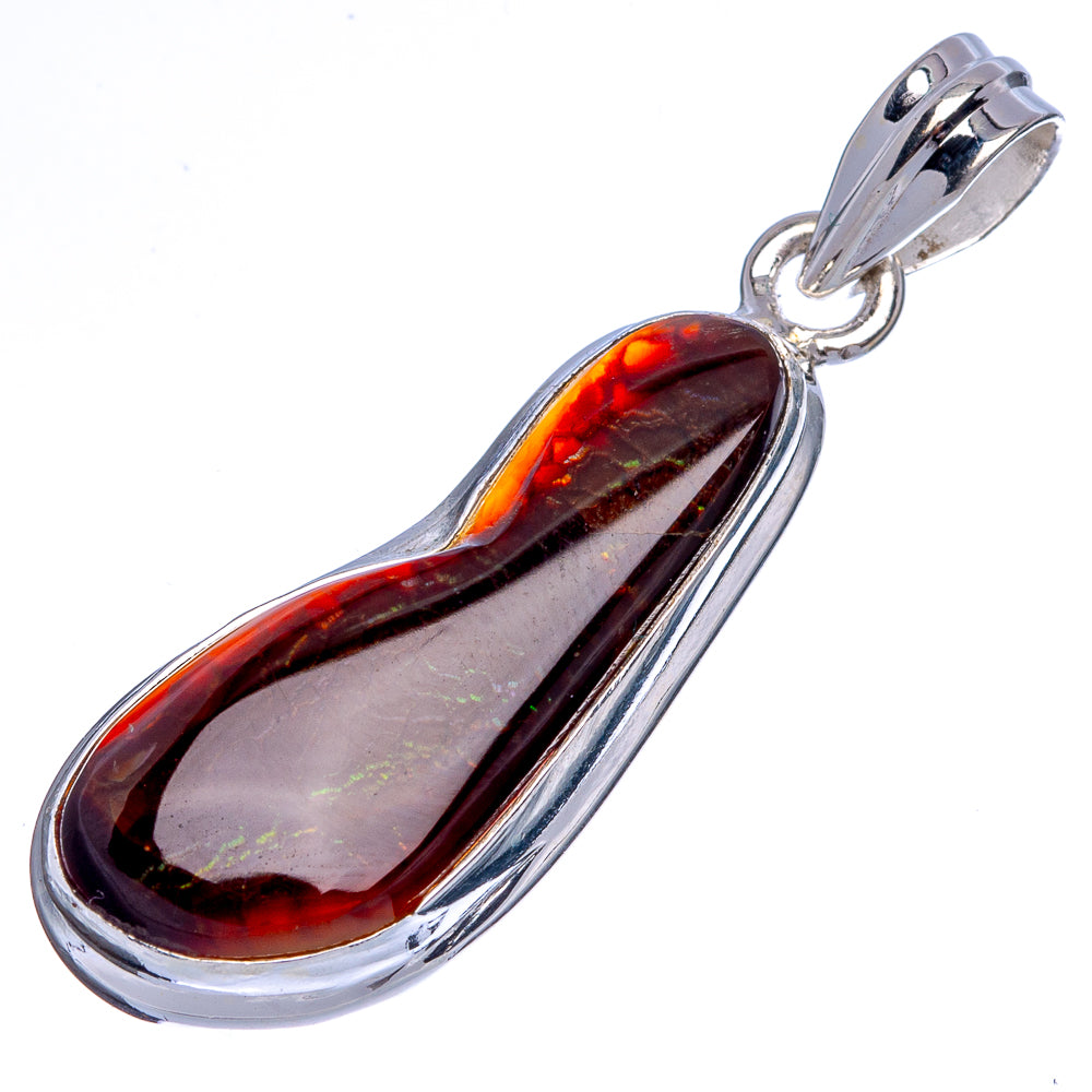 Rare Mexican Fire Agate Pendant 1 3/4" (925 Sterling Silver) P40373
