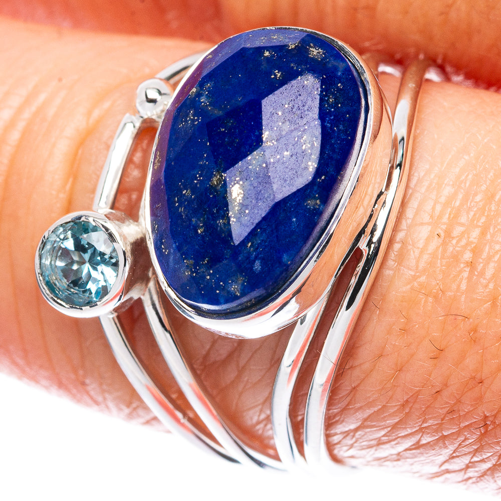 Premium Lapis Lazuli, Blue Topaz 925 Sterling Silver Ring Size 8.5 (925 Sterling Silver) R2664