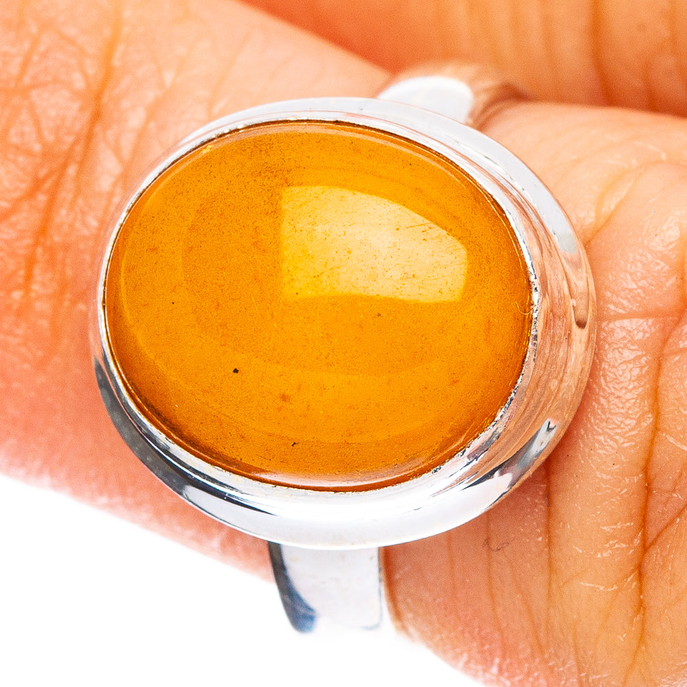 Rare Bone Amber Ring Size 5 (925 Sterling Silver) R5033