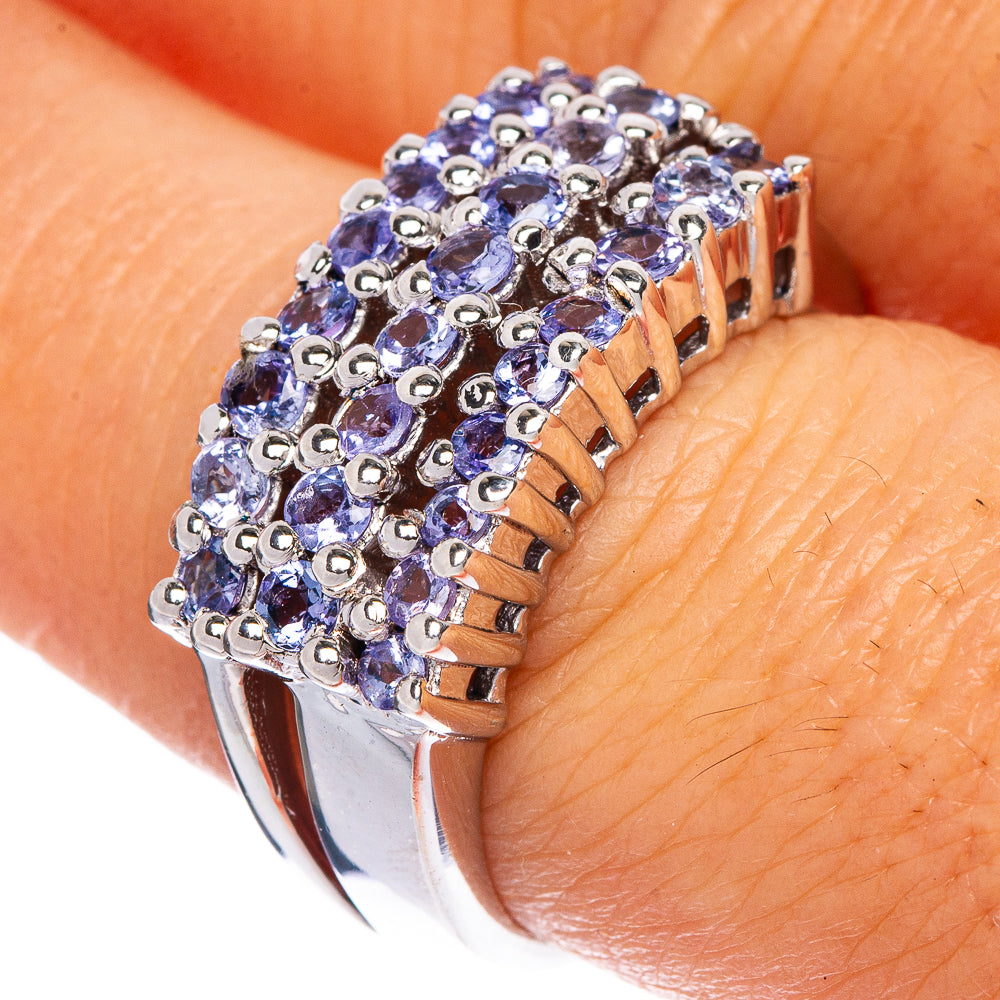Rare Faceted Tanzanite Ring Size 7.5 (925 Sterling Silver) R1311