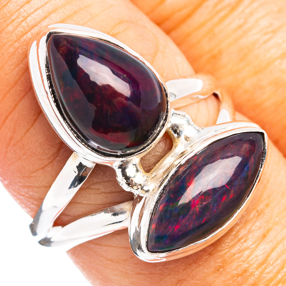Premium Black Opal Ring Size 7.75 (.925 Sterling Silver)