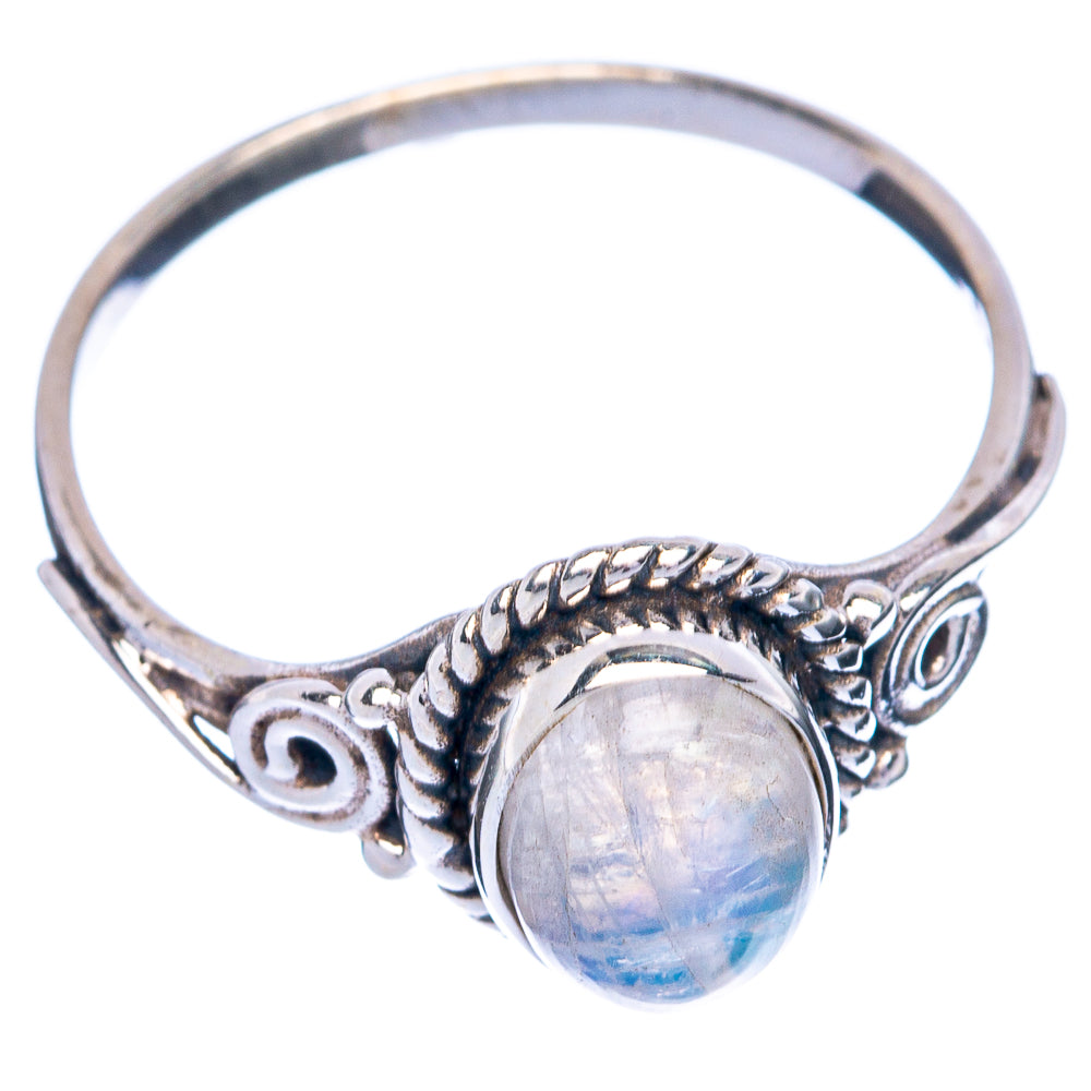 Rainbow Moonstone Dainty Ring Size 8 (925 Sterling Silver) R145516