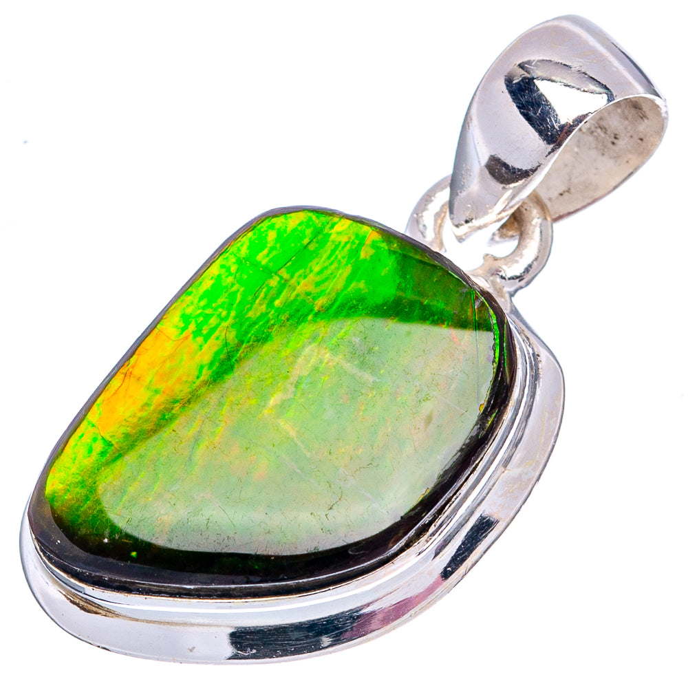 Premium Canadian Ammolite Pendant 1 1/8" (.925 Sterling Silver)