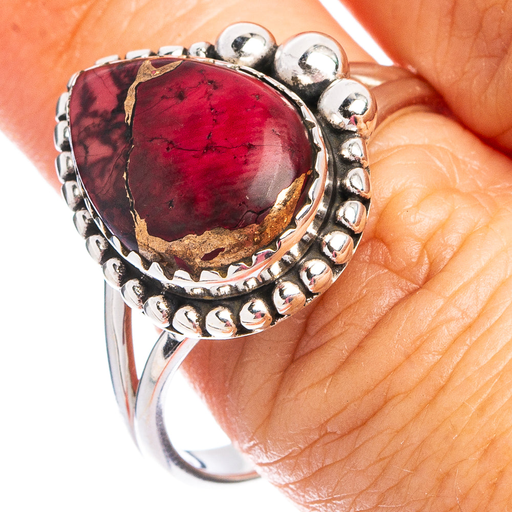 Red Dahlia Mohave Turquoise Ring Size 10 (.925 Sterling Silver)