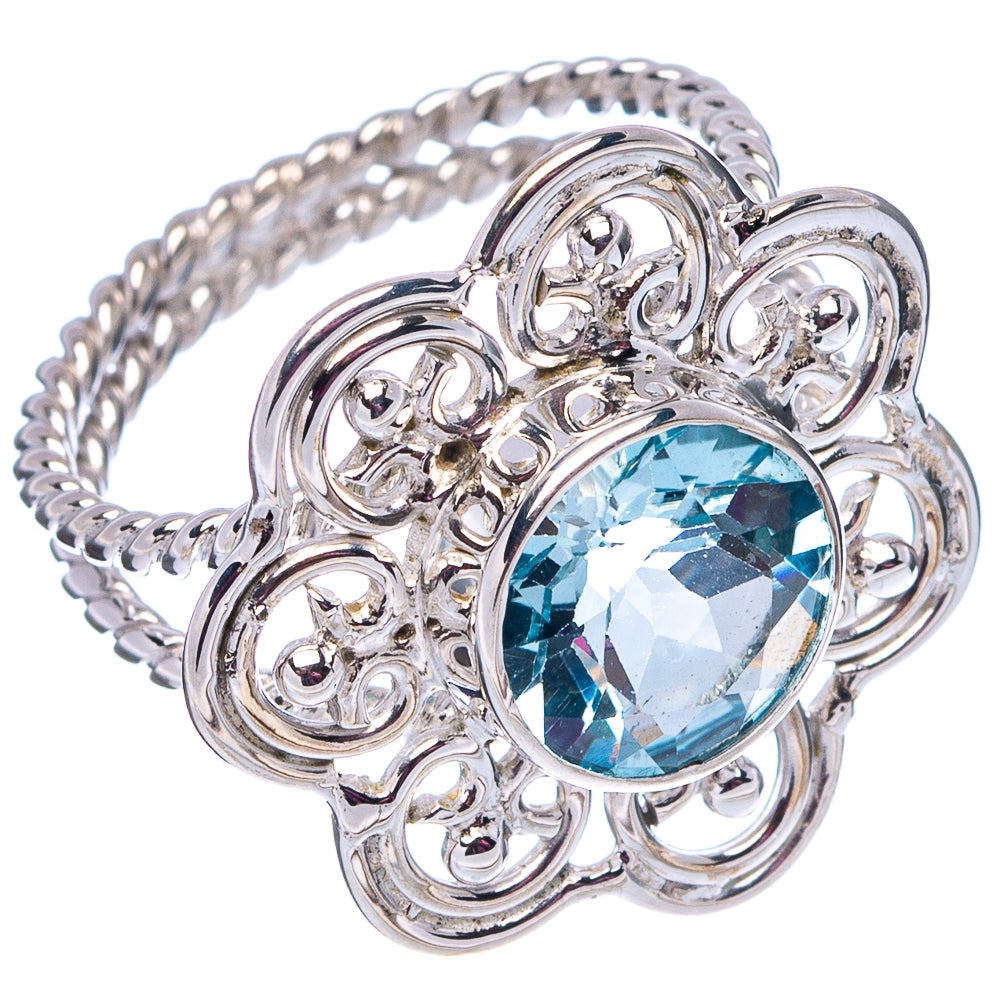 Premium Blue Topaz Ring Size 6.5 (.925 Sterling Silver)