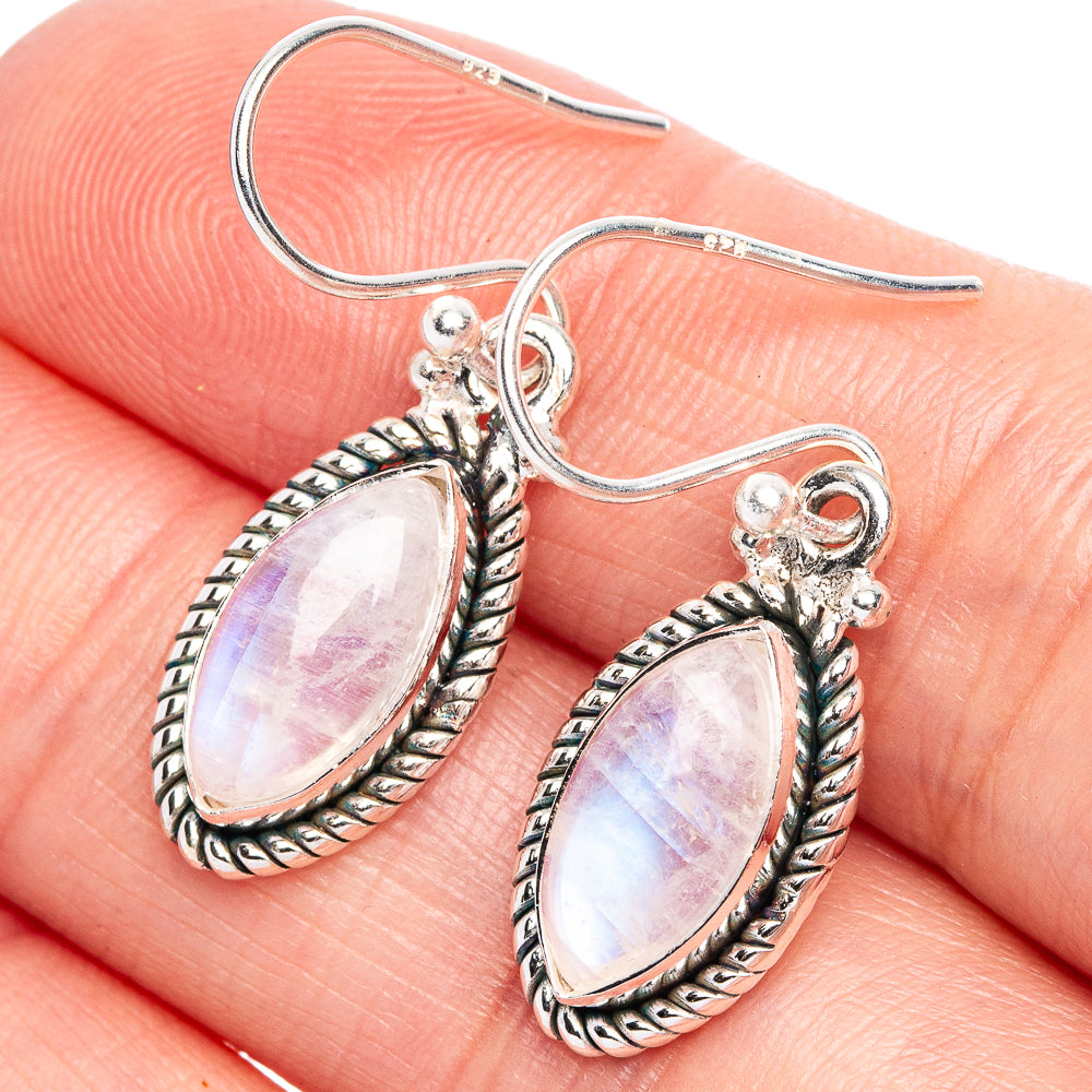 Rainbow Moonstone Earrings 1 1/4" (925 Sterling Silver) E433292