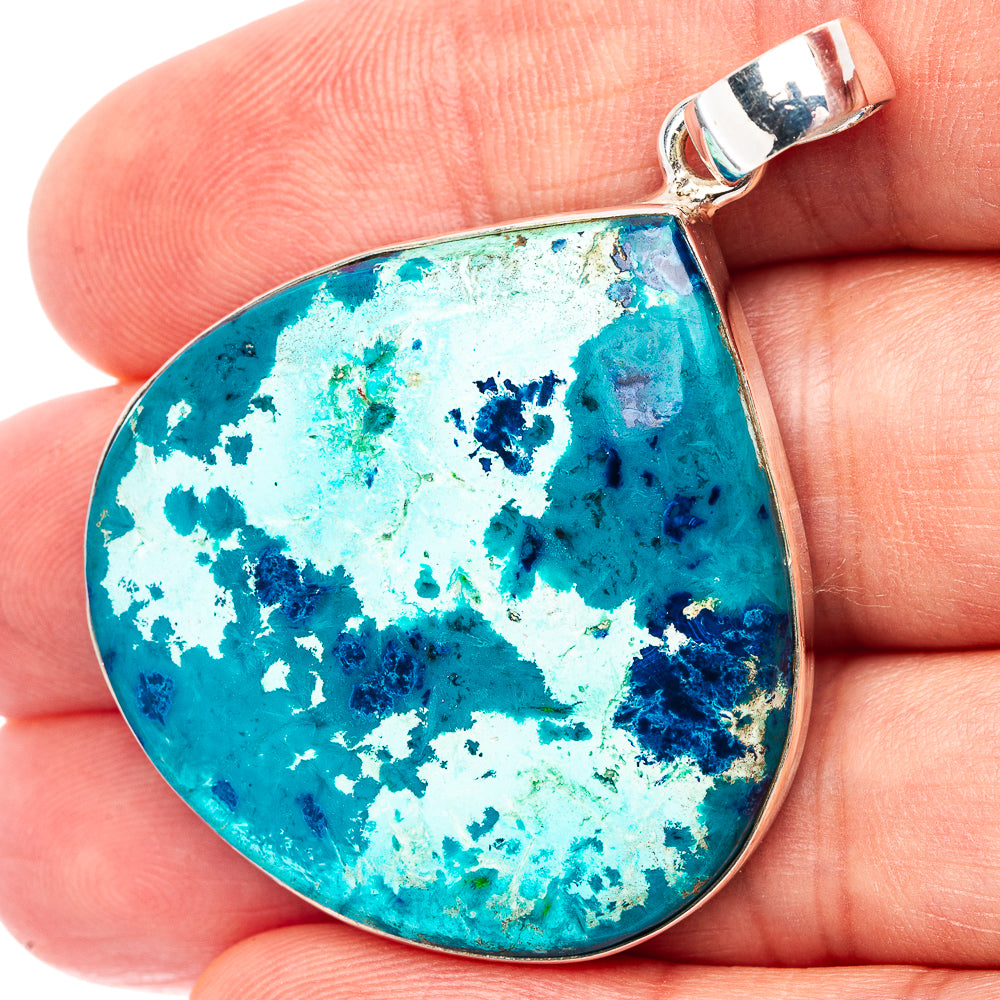 Shattuckite Pendant 1 7/8" (.925 Sterling Silver)