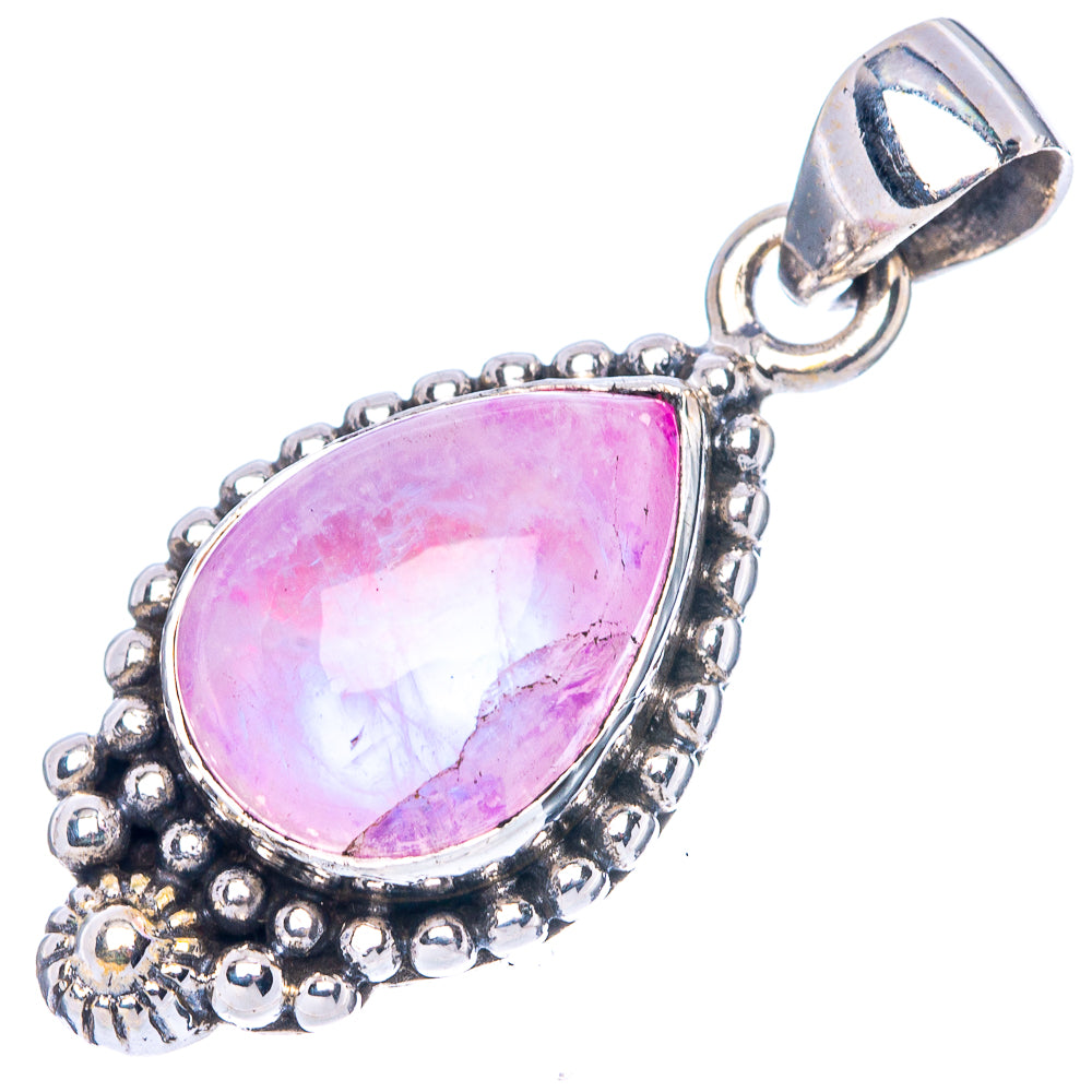 Pink Moonstone Pendant 1 1/4" (925 Sterling Silver) P42497