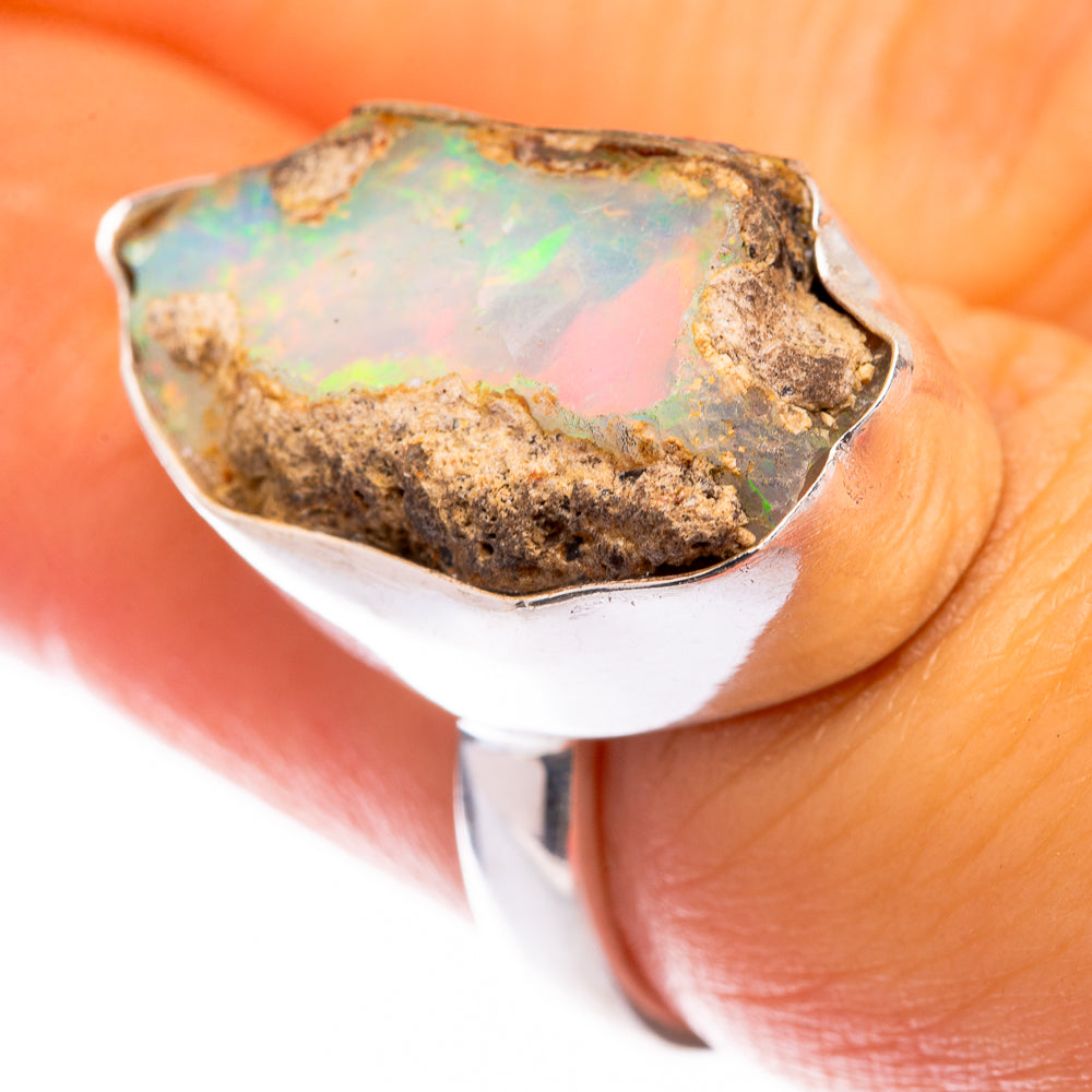 Rough Ethiopian Opal Ring Size 6 (925 Sterling Silver) R140742