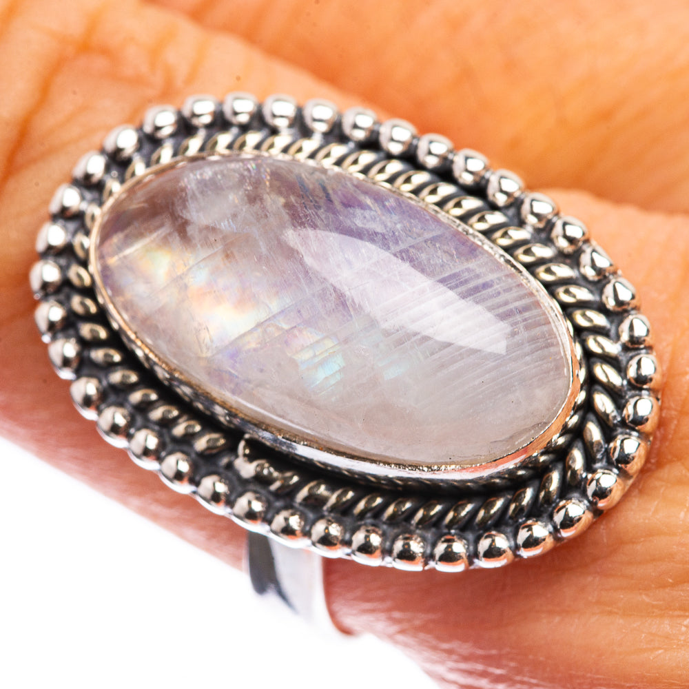Rainbow Moonstone Ring Size 9 (925 Sterling Silver) R142974