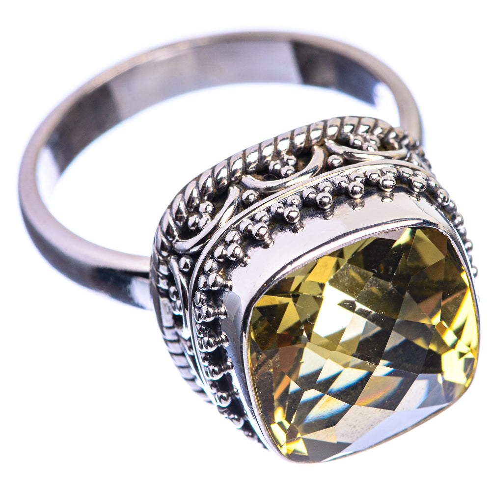 Faceted Citrine 925 Sterling Silver Ring Size 8.25