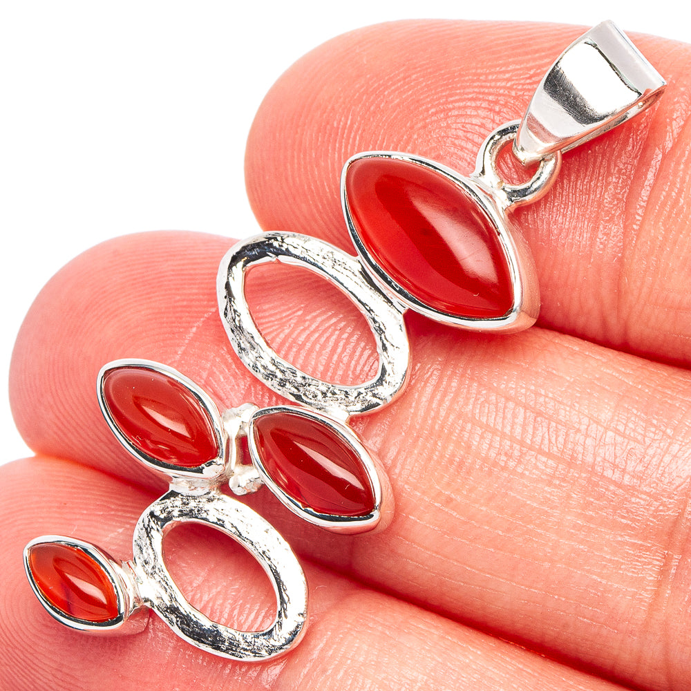 Carnelian 925 Sterling Silver Premium Pendants 1 5/8" (925 Sterling Silver) P43724