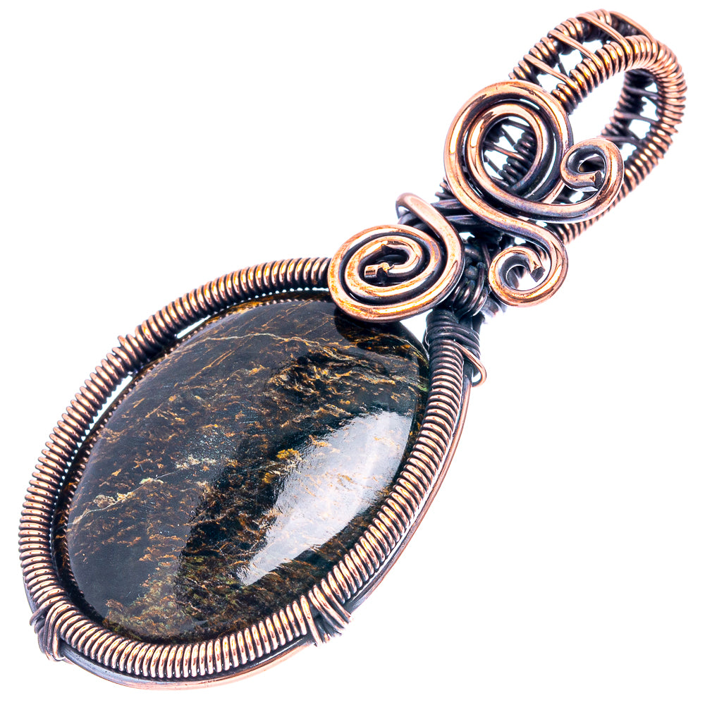 Pietersite Wire Wrap Pendant 2 1/4" (Oxidized Copper)