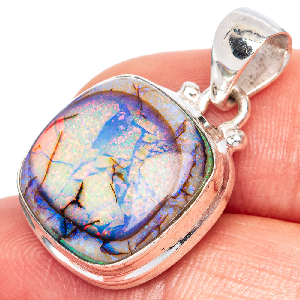 Rare Sterling Opal Pendant 1 1/8" (925 Sterling Silver) P41606