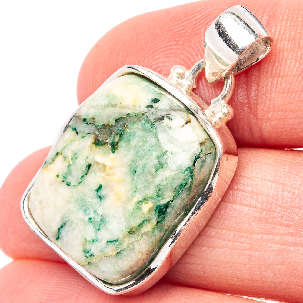 Mariposite Pendant 1 1/4" (.925 Sterling Silver)
