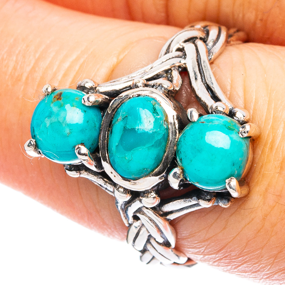 Rare Arizona Turquoise Ring Size 7.5 (925 Sterling Silver) R4714